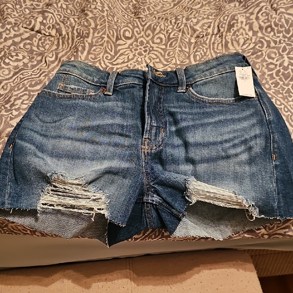 Old Navy Blue Jean Shorts Distressed Cut-Off Style